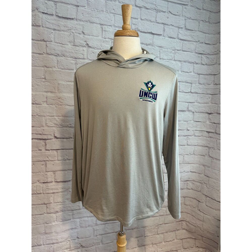 Cutter & Buck Gray UNC Wilmington Seahawks Coastline Long Sleeve Hoodie Size L